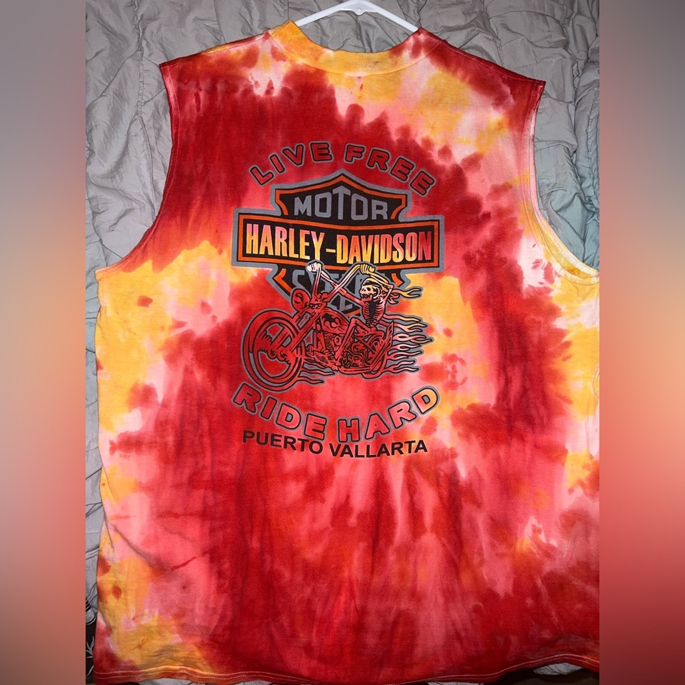 Harley-Davidson Shirt Mens XL Tie Dye Mexico Sleeveless Muscle T-shirt